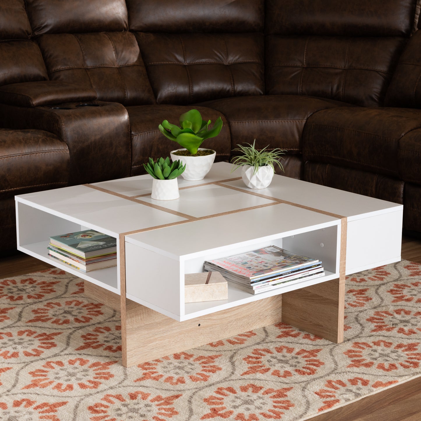 Table Unit | White & Wooden | 80 x 80 x 40 | TA1