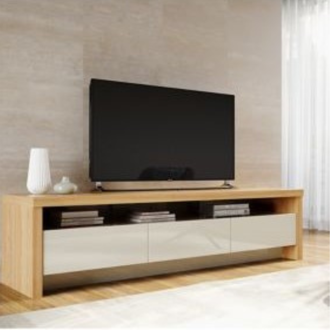 Tv Unit | White & Wooden | 160 x 40 x 40 | TV41