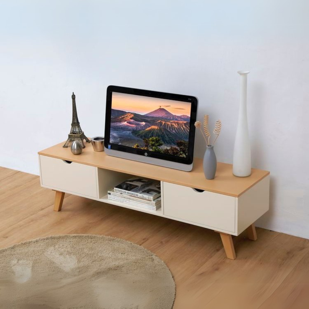 Tv Unit | White & Wooden | 160 x 40 x 40 | TV70