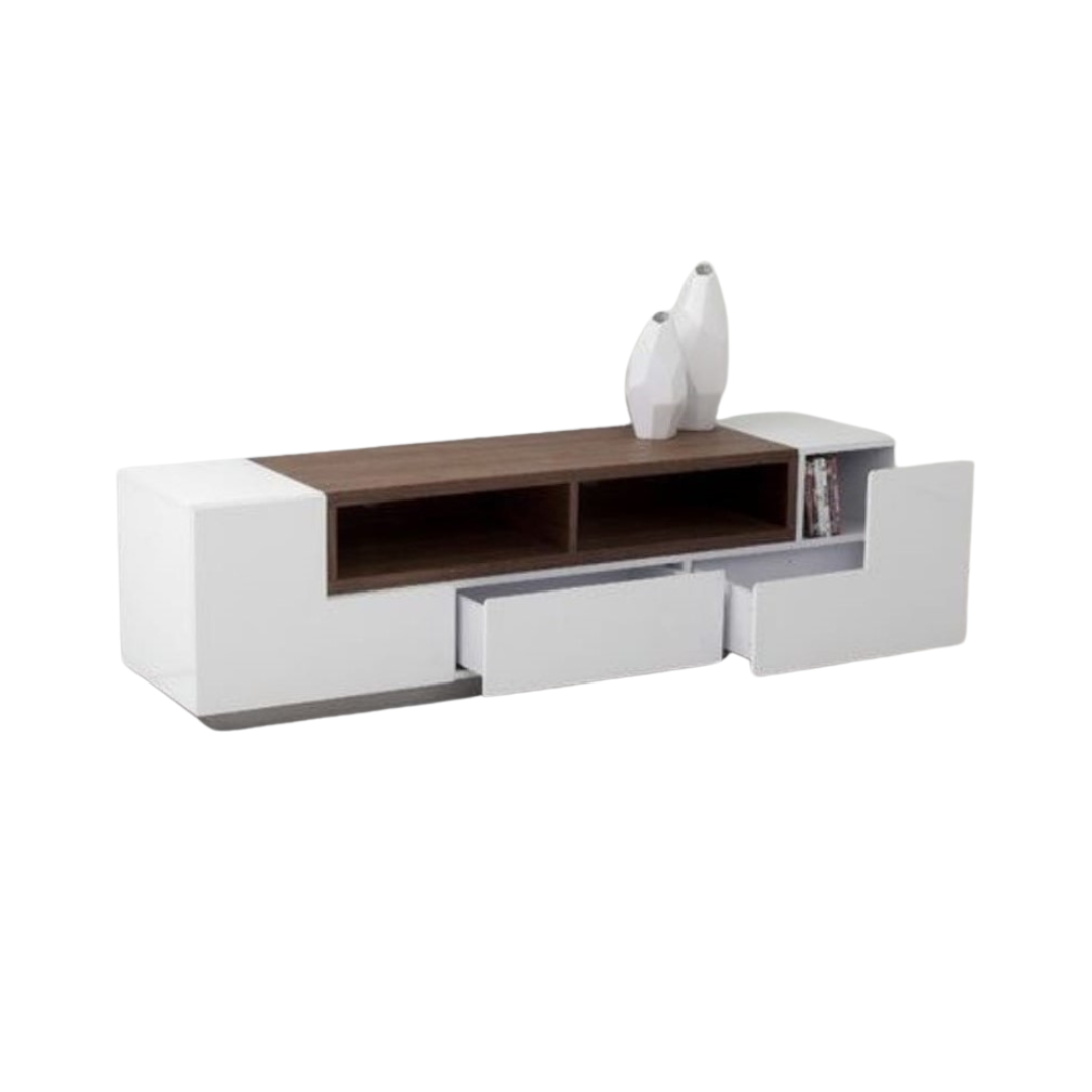 Tv Unit | White & Wooden | 160 x 40 x 40 | TV8
