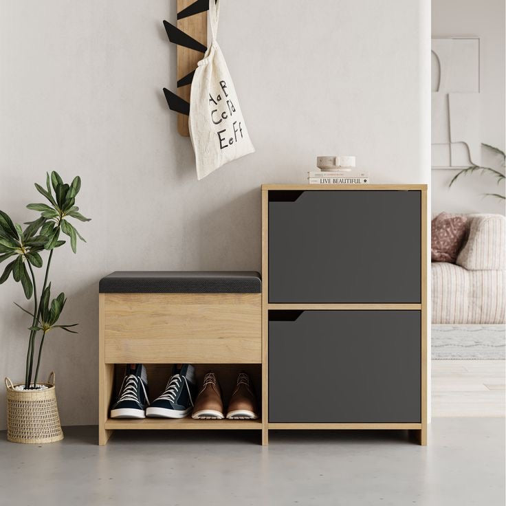 Shoe Closet | Wooden & Black | 100 x 40 x 70 | SU82