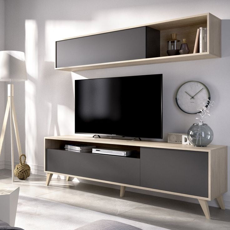 Tv Unit | Black & Wooden | 150 x 40 x 40 | TV74