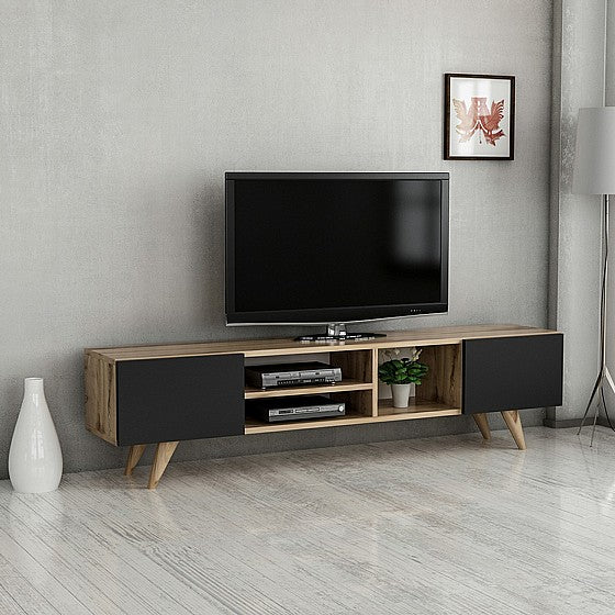 Tv Unit | Black & Wooden | 180 x 35 x 40 | TV7
