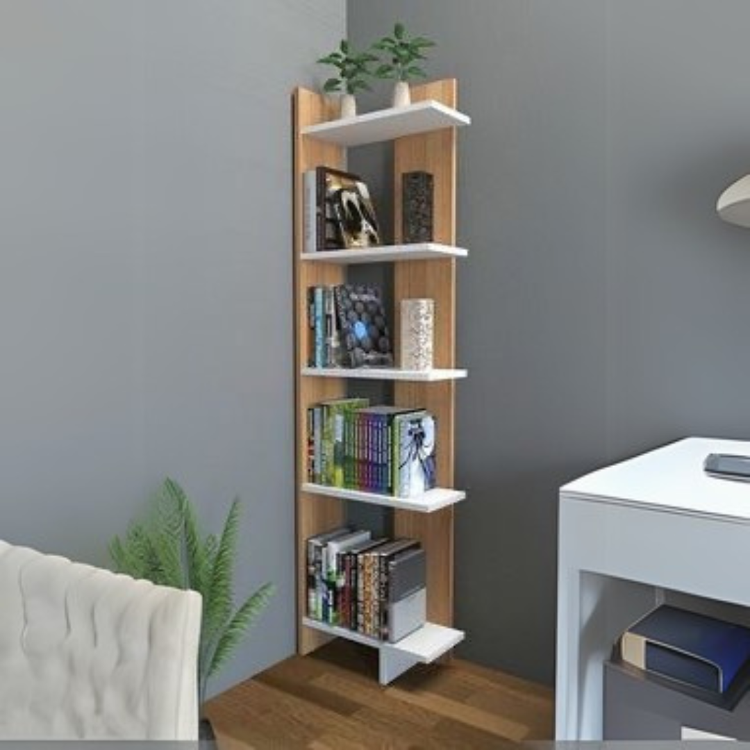 Display Unit | White & Wooden | 60 x 20 x 180 | DU2