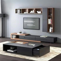 Living Room Set | Black & Wooden | SET19