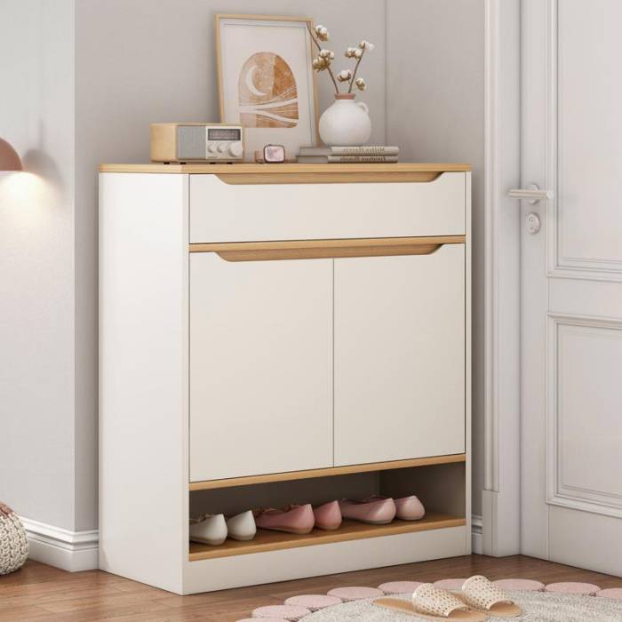 Shoe closet | White & wooden | 80 x 40 x 100 | Su21