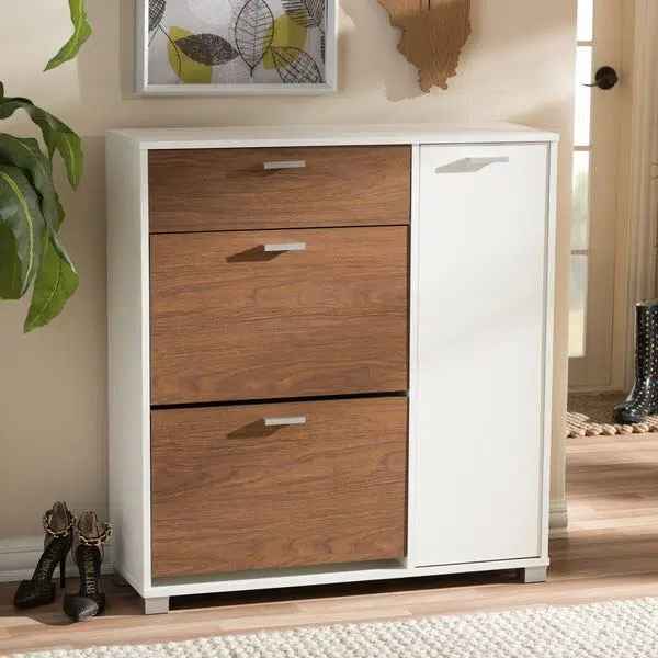 Shoe Closet | White & Wooden | 90 x 40 x 100 | SU52