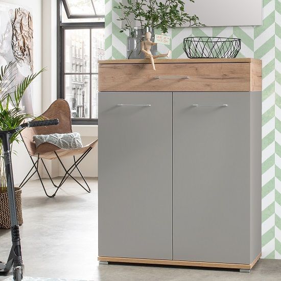 Shoe Closet | Wooden & Grey | 80 x 40 x 120 | SU5