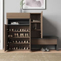 Shoe Closet | Brown & Dark Grey | 140 x 40 x 120 | SU87
