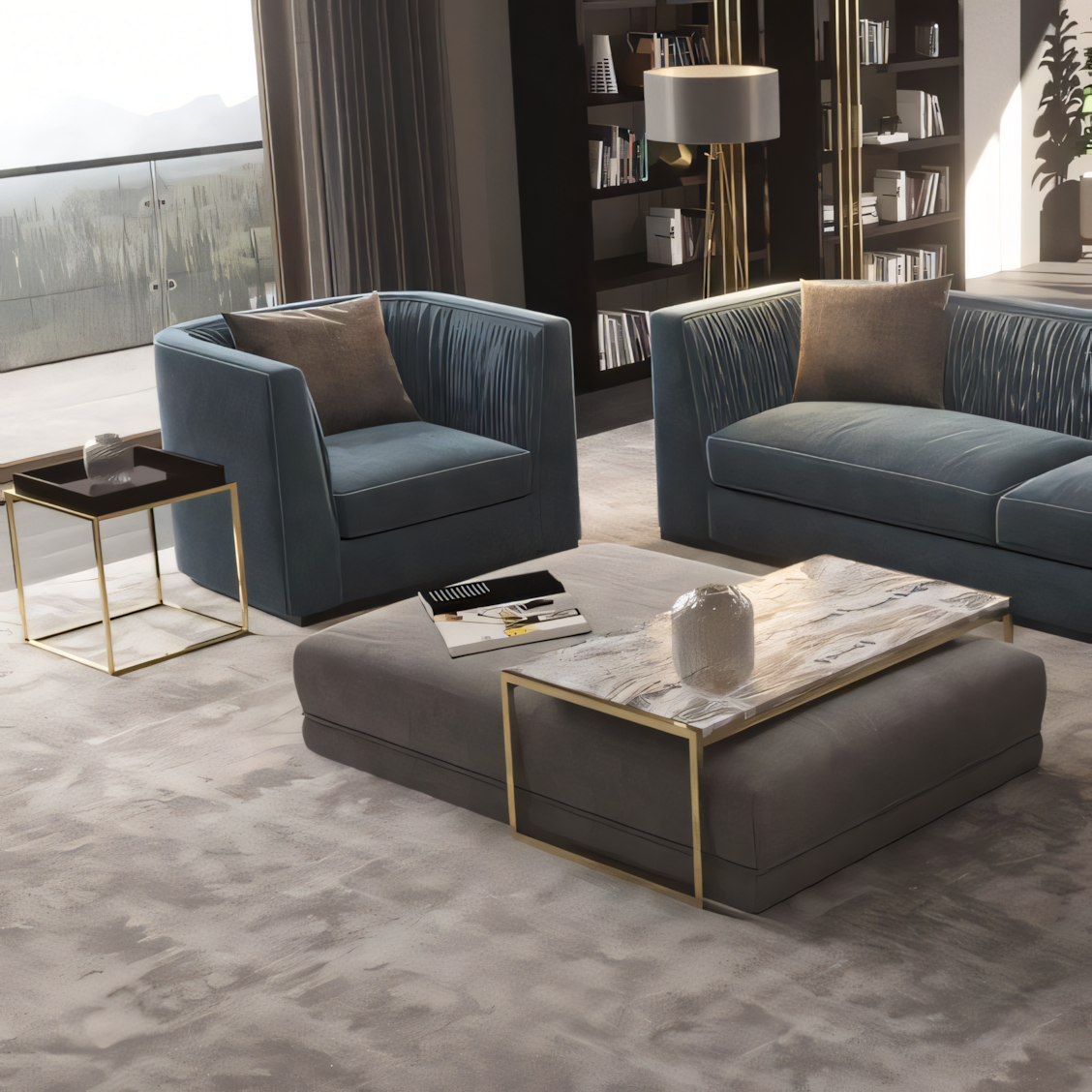 وحدة طاولة | أبيض وذهبي | ١٢٠ × ٧٠ × ٤٠ | TA59