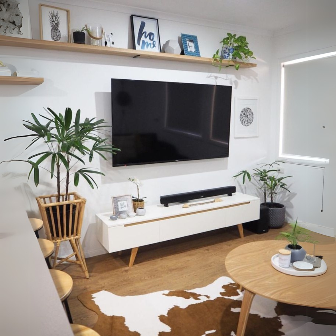 وحدة تلفزيون | أبيض وخشبي | ١٦٠ × ٤٠ × ٤٠ | TV11