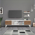 Tv Unit | White & Wooden | 180 x 40 x 40 | TV28