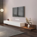 Tv Unit | White & Wooden | 240 x 40 x 40 | TV68