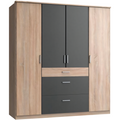 Wardrobe | Wooden & Black | 160 x 50 x 200 | WD18
