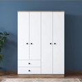 Wardrobe | Wooden & White | 160 x 50 x 220 | WD41