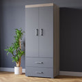 Wardrobe | Beige & Grey | 80 x 50 x 220 | WD56