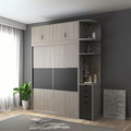 Wardrobe | Grey & Wooden | 180 x 50 x 240 | WD5