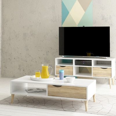 Living Room Set | White & Wooden | SET13
