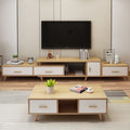 Living Room Set | White & Wooden | SET8