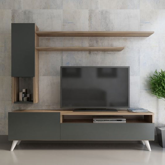 Tv Unit | Black & wooden| 160 x 35 x40 | Tv1