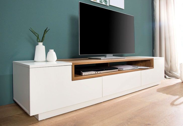 Tv Unit | White & Wooden | 180 x 40 x 40 | TV17