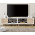 Tv Unit | White & Wooden | 200 x 40 x 40 | TV96